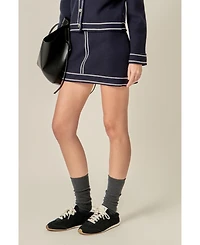 English Factory Women's Denim-Look Knit skirt