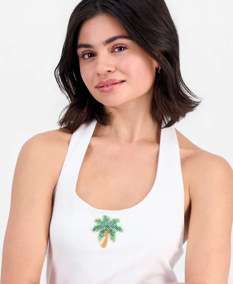 Derek Heart Juniors' Bead Embellished Halter Top