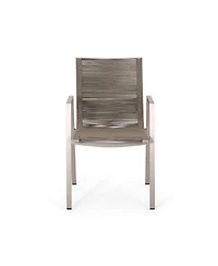 Streamdale Furniture Outdoor Modern Aluminum Dining Chair with Rope Seat