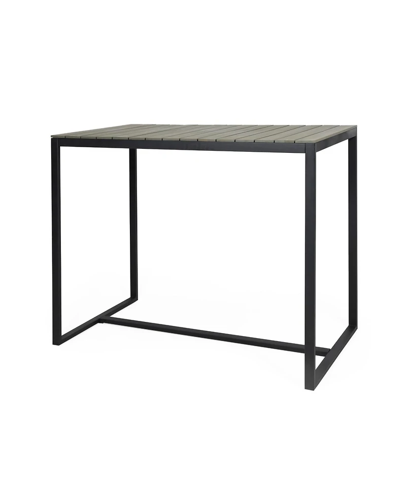 Streamdale Furniture Ernesto Acacia Wood Modern Industrial Outdoor Bar Table