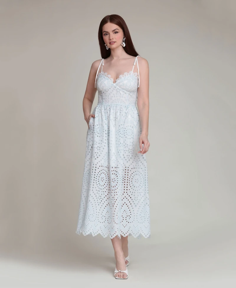 Avec Les Filles Women's Sweetheart Neck Midi Dress