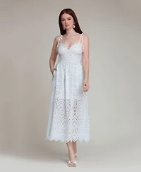 Avec Les Filles Women's Sweetheart Neck Midi Dress