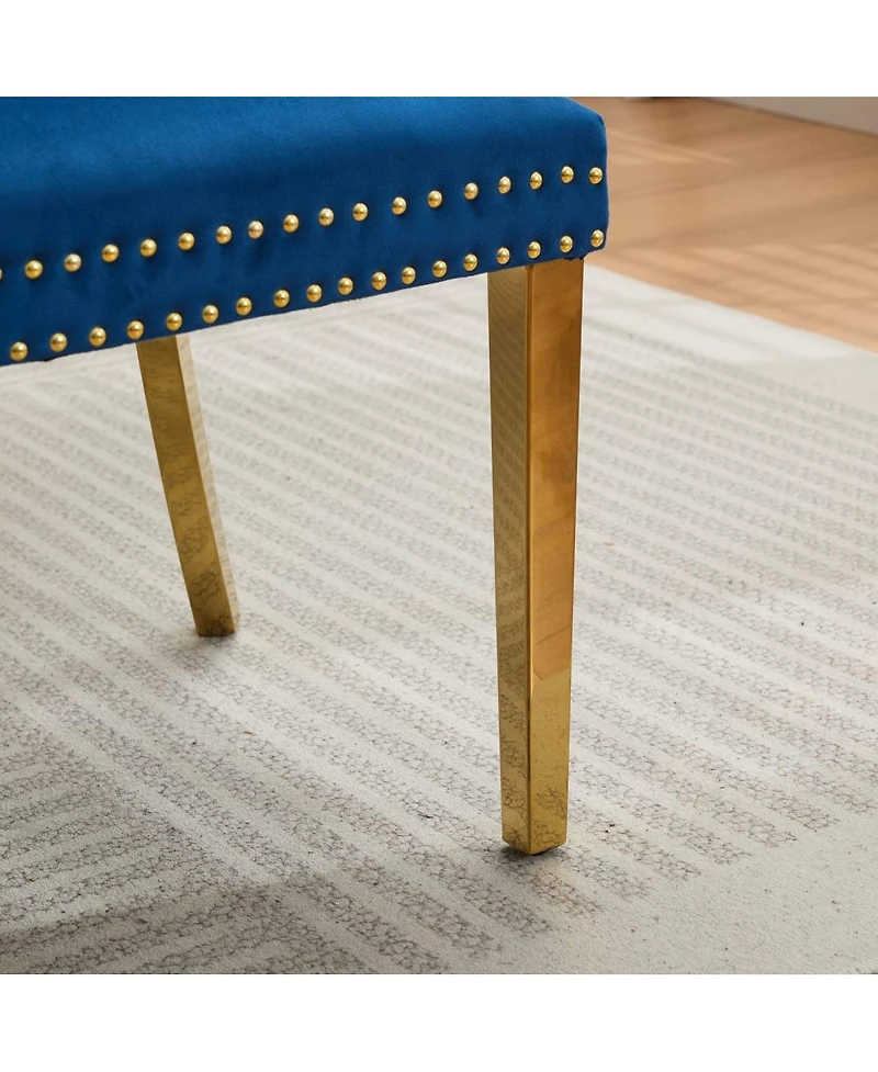 Streamdale Furniture Velvet Double Dining Loveseat Bench, Tufted 2-Seat Bench w/Wing