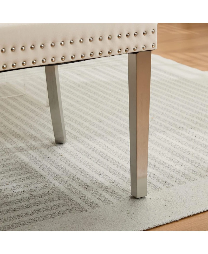 Streamdale Furniture Streamdale Velvet Double Dining Loveseat Bench, 2-Seat Tufted Bench w/Handmade Buttons