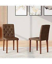 Streamdale Furniture Walnut Dining Chair with Ergonomic Buckle Backrest