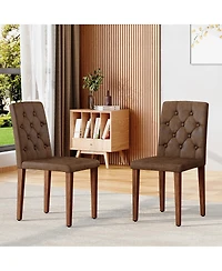 Streamdale Furniture Walnut Dining Chair with Ergonomic Buckle Backrest