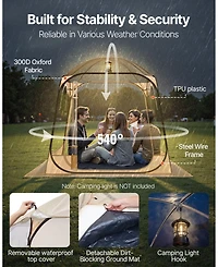 Mecale Pop-Up Sports Bubble Tent for 2–4 People with Floor Mat and Cover