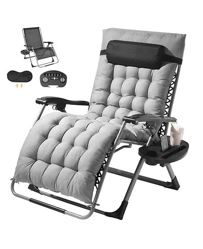 Mecale 33 Inch Zero Gravity Recliner Chair with Cushion and Cup Holder