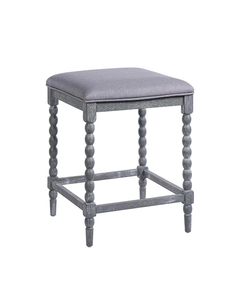 Streamdale Furniture 26" Upholstered Acacia Wood Counter Stools (Set of 4)