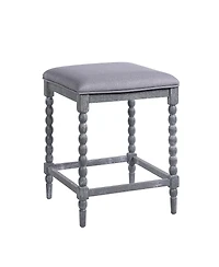 Streamdale Furniture 26" Upholstered Acacia Wood Counter Stools (Set of 4)