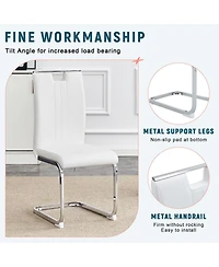 Streamdale Furniture Set of 4 Pu bow-shaped chairs for minimalist/contemporary homes.