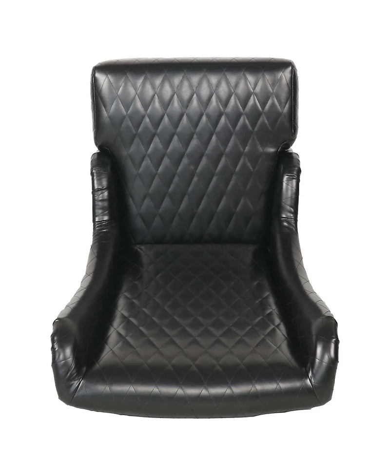 Streamdale Furniture Faux Leather High-Back Accent Chair with Wooden Legs