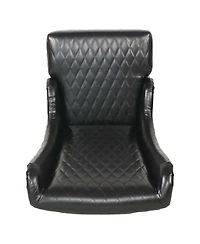 Streamdale Furniture Faux Leather High-Back Accent Chair with Wooden Legs