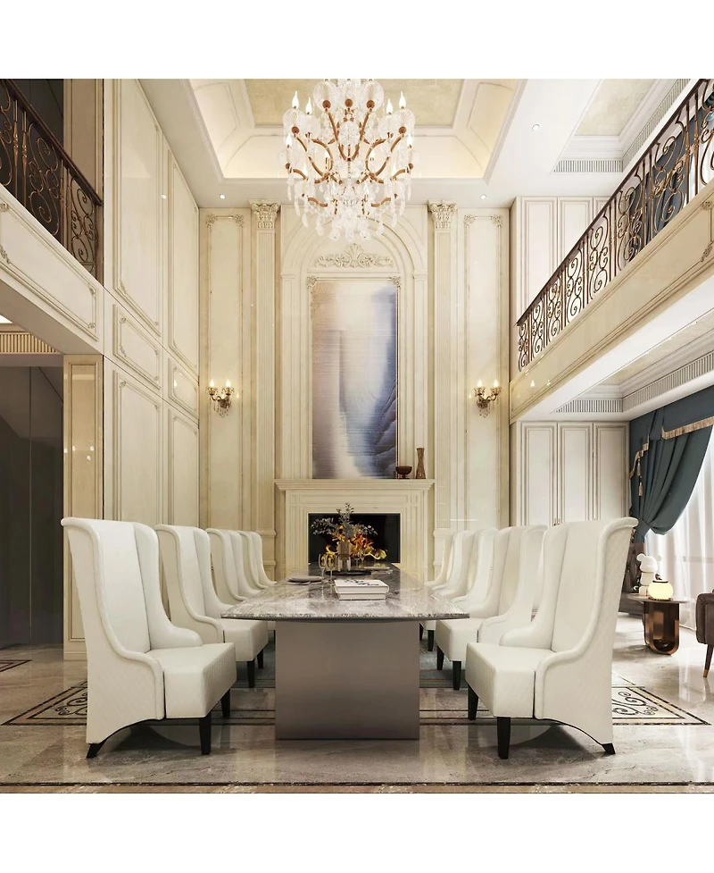 Streamdale Furniture Faux Leather High-Back Accent Chair, Comfy Wingback Living Room Chair