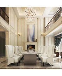 Streamdale Furniture Faux Leather High-Back Accent Chair, Comfy Wingback Living Room Chair