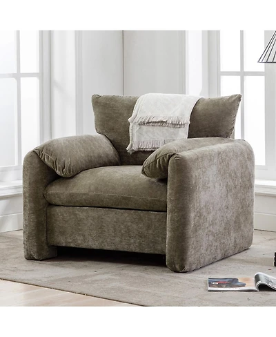 Streamdale Furniture Modern Chenille Oversized Armchair Accent Chair.