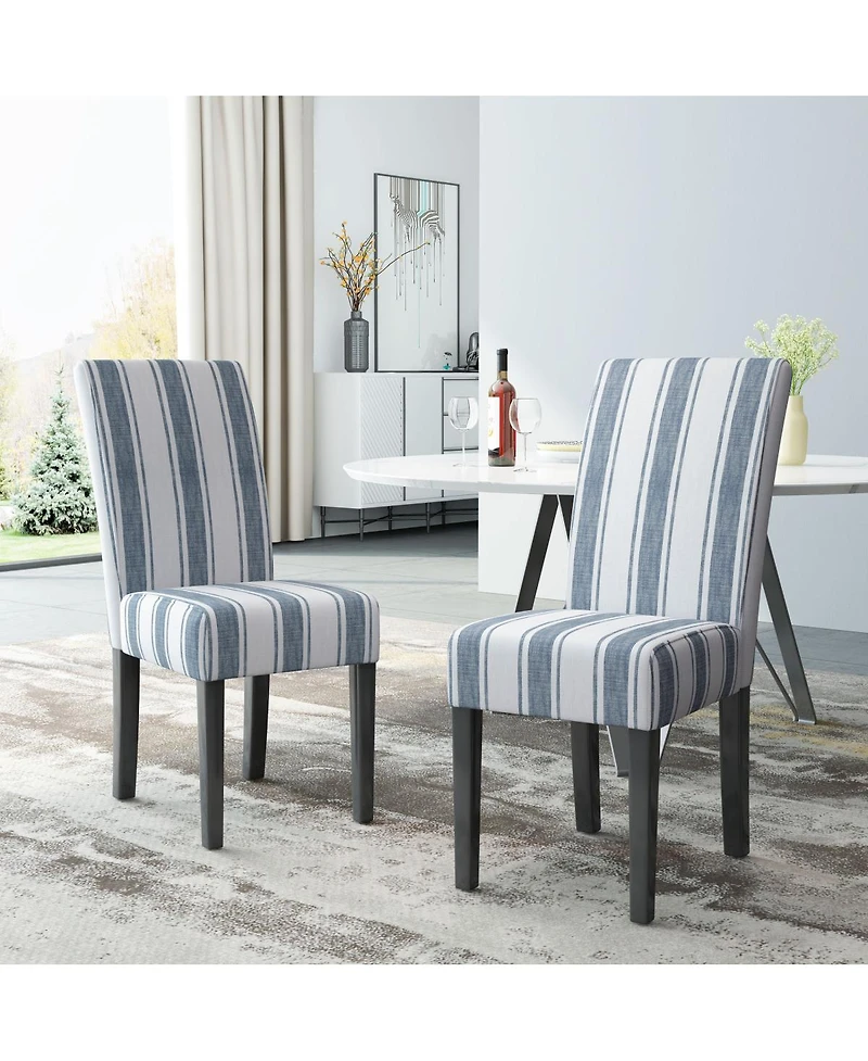 Streamdale Furniture Streamdale Contemporary Upholstered Dining Chairs with Rubberwood Legs (Set of 2