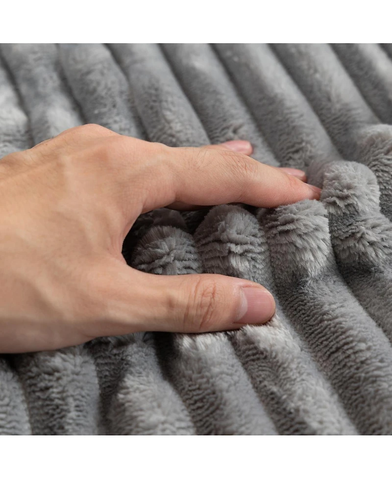 Streamdale Furniture Luxury Corduroy Sofa with Ottoman - Modern & Comfortable