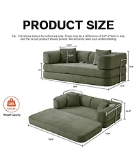 Streamdale Furniture Floor Couch Sofa Bed with Blanket Pillow, Enhanced Frame Stability