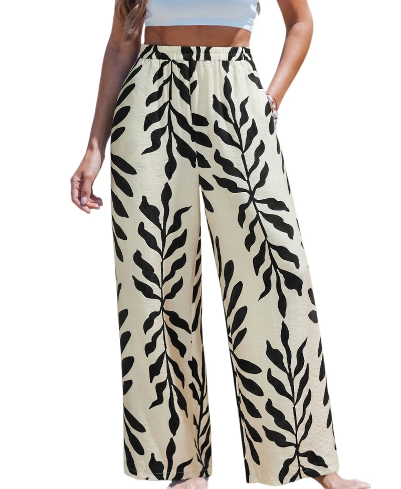 Cupshe Women's Cosmic Moon Tropical Pants