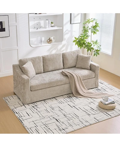 Streamdale Furniture Modern Casual Chenille Sofa - 83.86" Wide, Deep Seat, Removable Cover