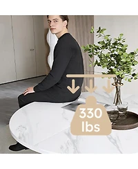 Streamdale Furniture Streamdale Round Mdf Dining Table for 4, Modern Farmhouse Kitchen Table