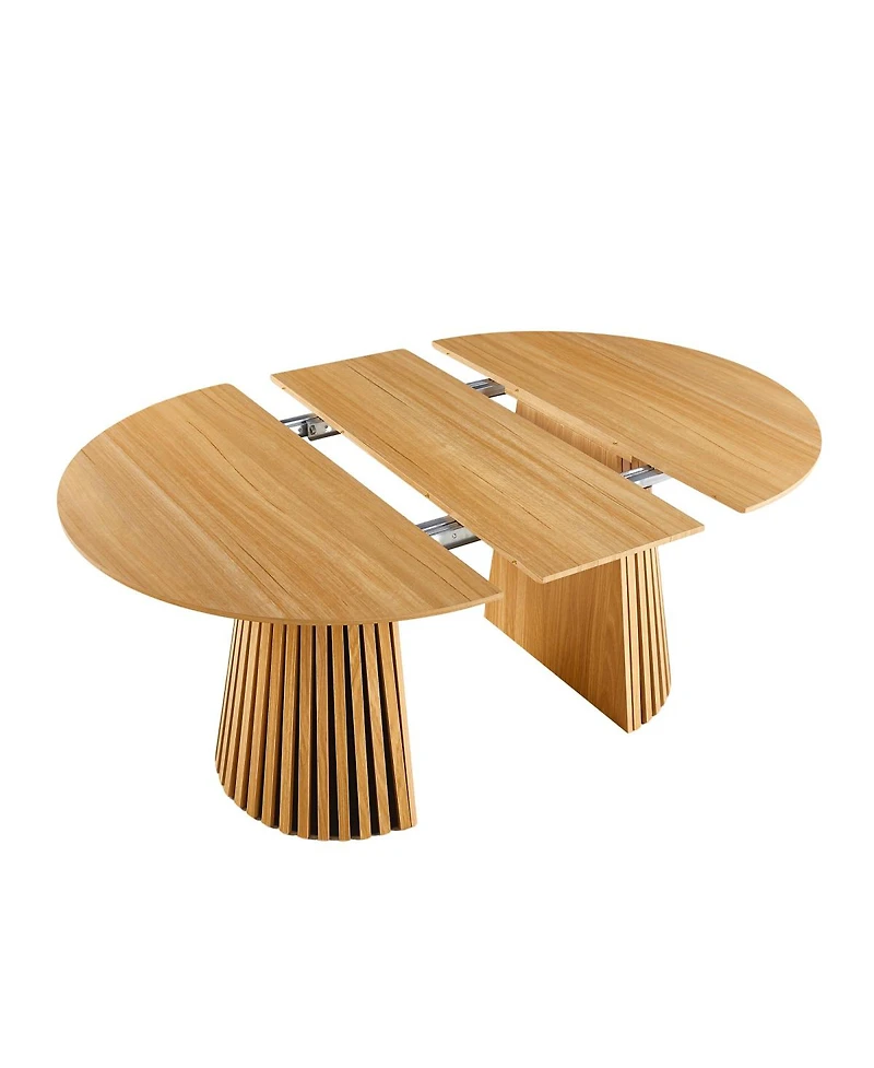 Streamdale Furniture Extendable Mid-Century Modern Pedestal Dining/Coffee Table (6-10 People)