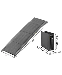 Aostirmotor 63" Extra-Long Folding Dog Ramp for Cars – Non-Slip Surface Supports up to 250 lbs, Portable Pet Ramp for SUVs & Trucks