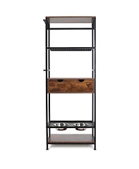 Aostirmotor 3-Height Adjustable Raised Dog Bowls – Feeding Station with Storage Shelves