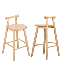 Streamdale Furniture Grove Indoor Rubberwood Barstool, Natural Finished, Set of 2