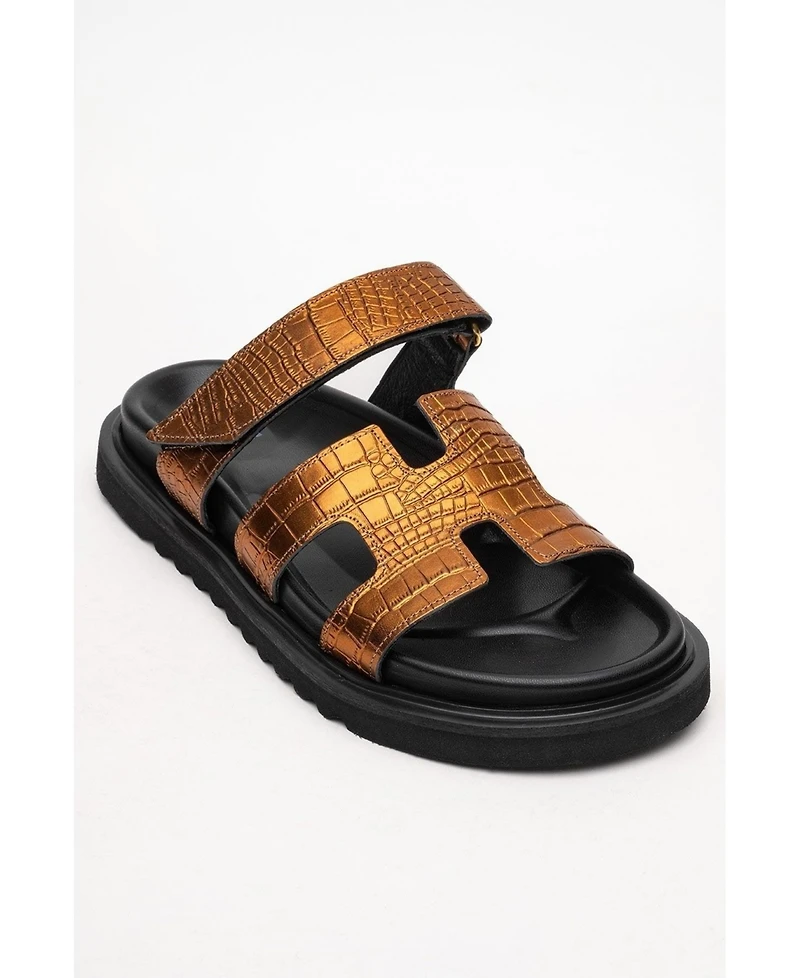 Forever & Always Shoes women's Loana Leather Slide Sandal