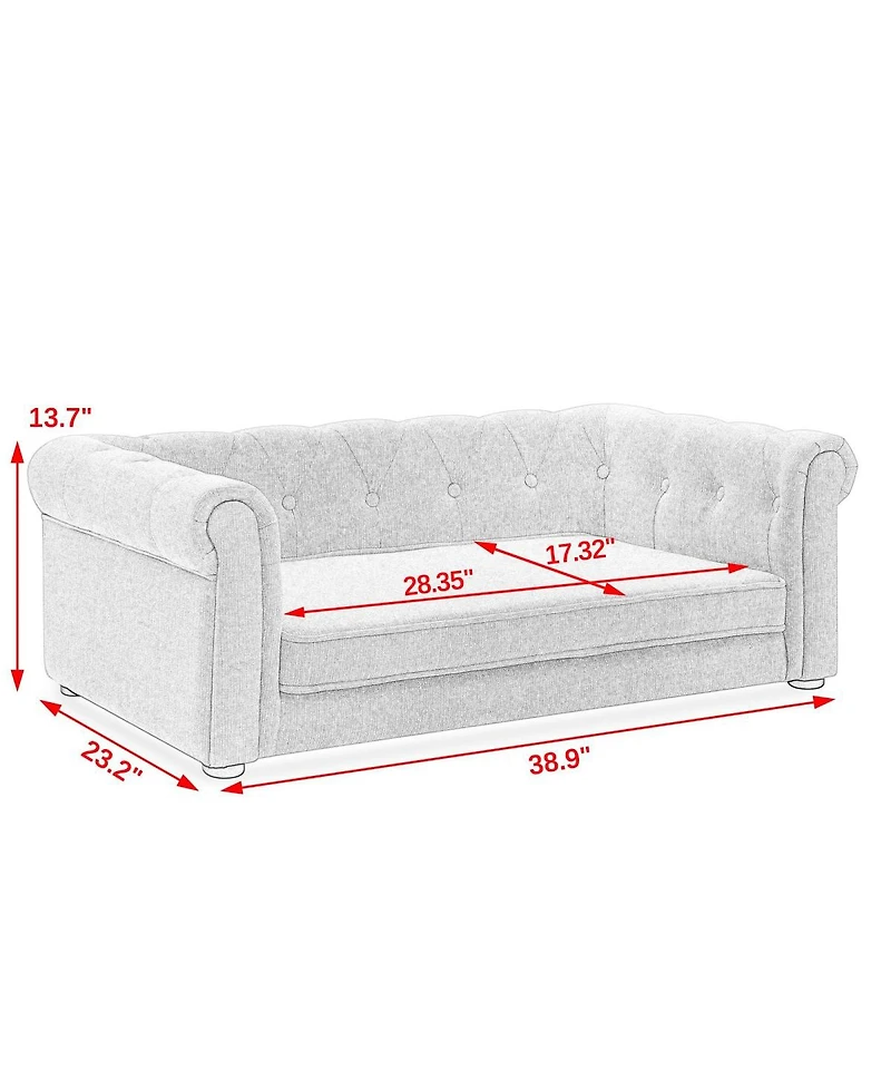 Modern Beige Raised Dog Sofa for Small and Medium Breeds