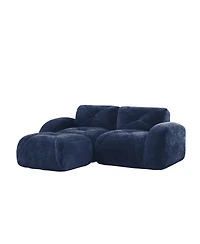 Streamdale Furniture L-shaped Boneless Sofa, Soft Velvet, Tufted, 32D Sponge