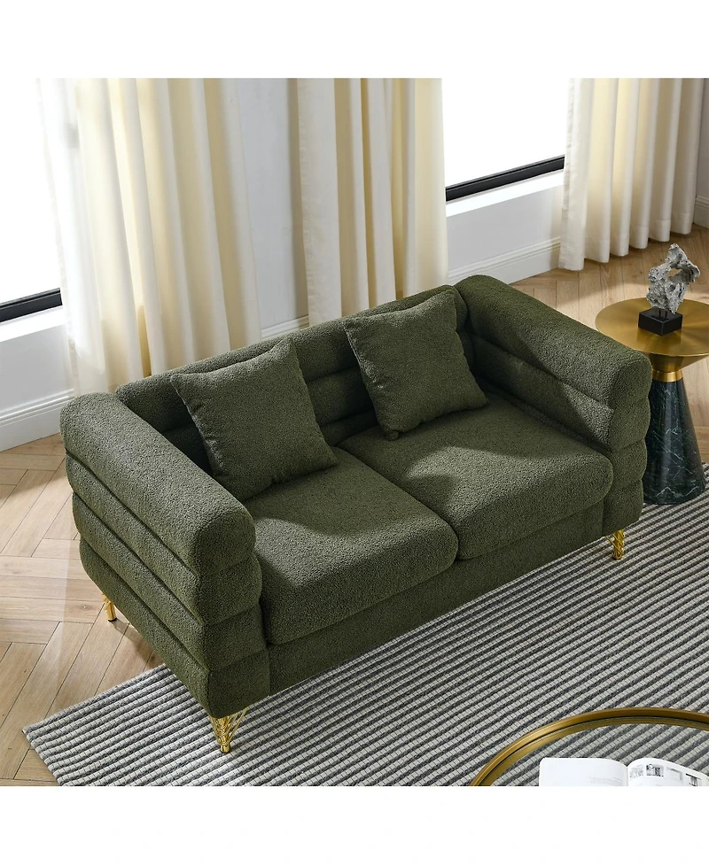 Streamdale Furniture Streamline Modern Two-Seater Sofa with Premium Lumbar Pillows