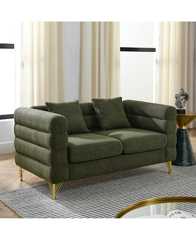 Streamdale Furniture Streamline Modern Two-Seater Sofa with Premium Lumbar Pillows