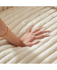 Streamdale Furniture 84" Corduroy 3-Seater Sofa w/ Pillows, Ottomans