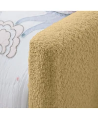 Streamdale Furniture Twin Size Upholstered Platform Bed with Rabbit Ear Headboard & Safety Rail