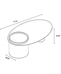 Boyel Living Modern Oval Coffee Table with Ash Veneer, Sophisticated Center Table for Living Room