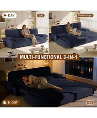 Streamdale Furniture 94.5" King Size Pull Out Sofa Bed, 3-in-1 Convertible Sleeper