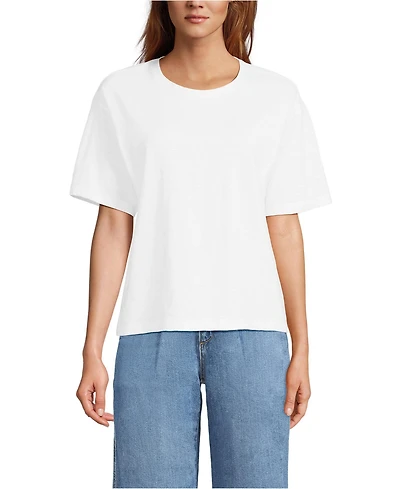 Lands' End Women's Short Sleeve Slub Jersey T-Shirt