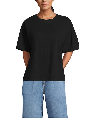 Lands' End Women's Short Sleeve Slub Jersey T-Shirt