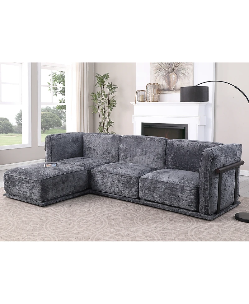 Streamdale Furniture Fashionable modular chenille sofa with iron and wood frame