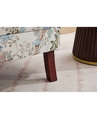 Streamdale Furniture Modern Floral Accent Chair with Retro Wood Legs