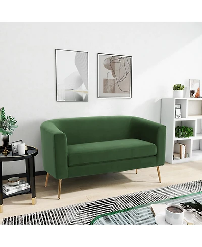 Streamdale Furniture Streamdale Luxurious Velvet Loveseat with Gold Accents and Legs