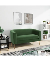 Streamdale Furniture Streamdale Luxurious Velvet Loveseat with Gold Accents and Legs