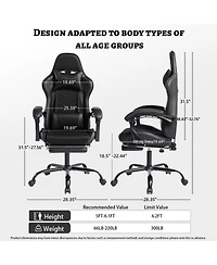 Streamdale Furniture Human-Computer Interaction Gaming Chair with Footrest