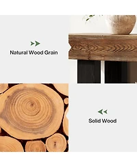 Tribesigns 2-Tier Solid Wood Black Console Table for Entryway, Long Narrow Sofa Table Behind Couch