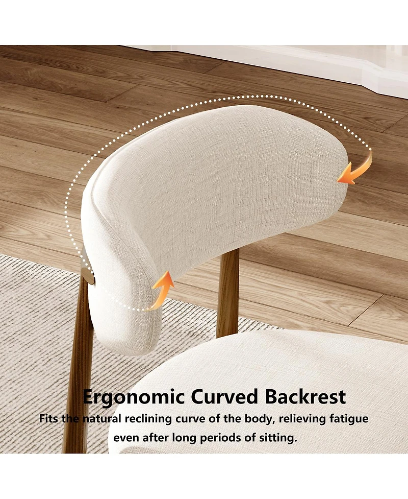 Streamdale Furniture Dining Chairs Set of 2, Modern Fabric Upholstered Kitchen Chairs