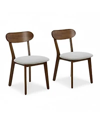 Streamdale Furniture Solid Wood Dining Chairs Set of 2, Mid Century Modern Upholstered Kitchen Chair