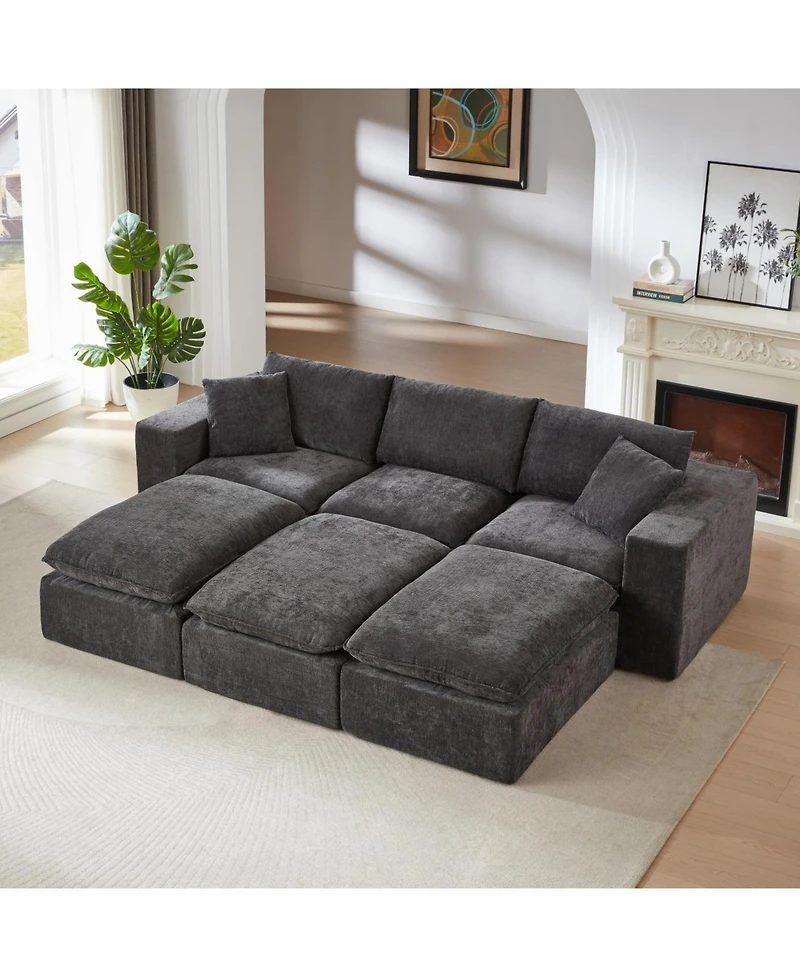 Streamdale Furniture Streamdale Modern Chenille Cloud Sofa - Freely Combinable & Comfortable